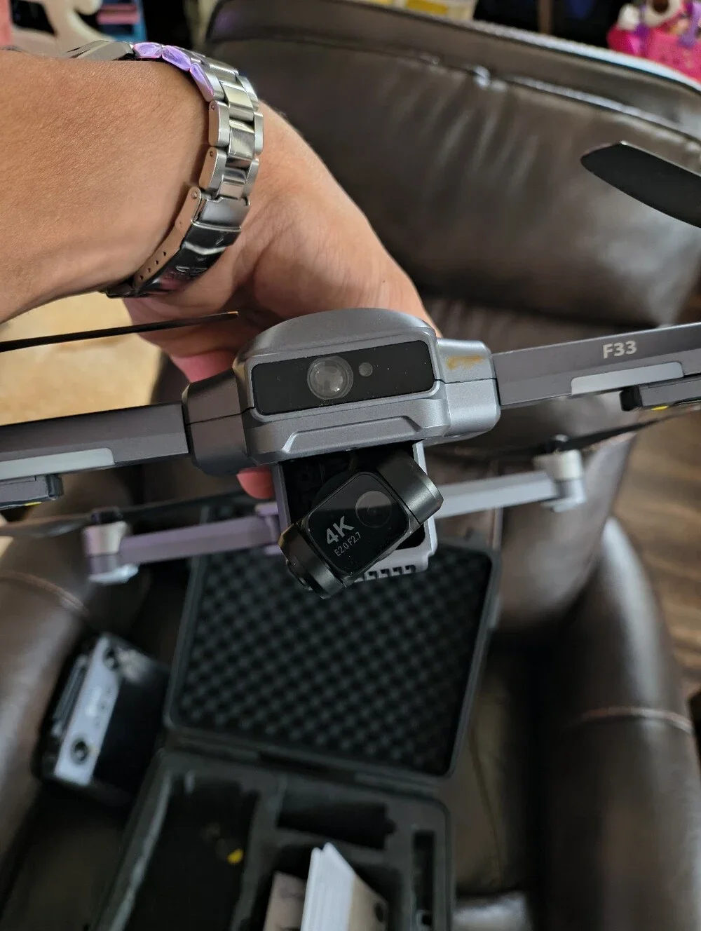 Contixo F33 Foldable Drone with Controller - Gray & Black